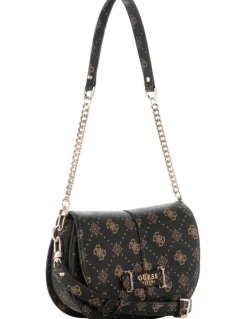 Guess Carrie Logo Shoulder Bag in Black