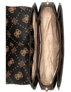 Guess Carrie Logo Shoulder Bag in Black