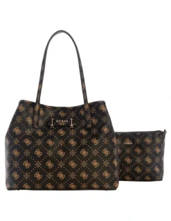 Guess Carrie Logo Tote Bag in Espresso