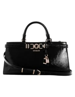 Guess Cirene Triple Compartment Satchel Bag in Black