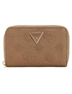 Guess Cresidia II Medium Zip Around Wallet in Brown