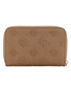 Guess Cresidia II Medium Zip Around Wallet in Brown