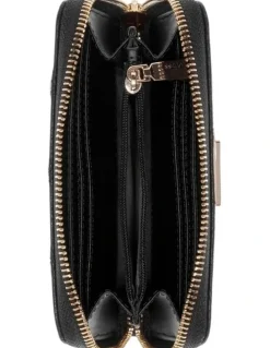 Guess Dea Medium Zip Around Wallet in Coal Logo
