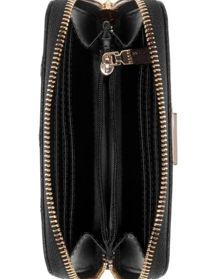 Guess Dea Medium Zip Around Wallet in Coal Logo