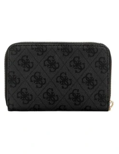 Guess Dea Medium Zip Around Wallet in Coal Logo