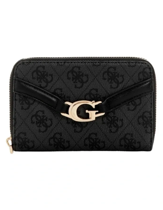 Guess Dea Medium Zip Around Wallet in Coal Logo