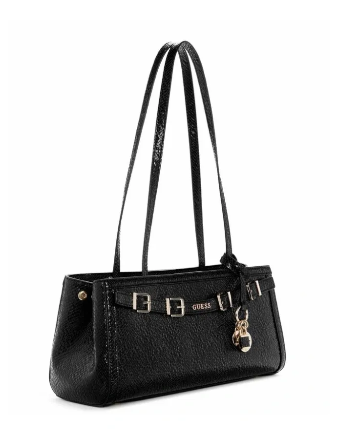 Guess Dovie Girlfriend Shoulder Satchel Bag in Black