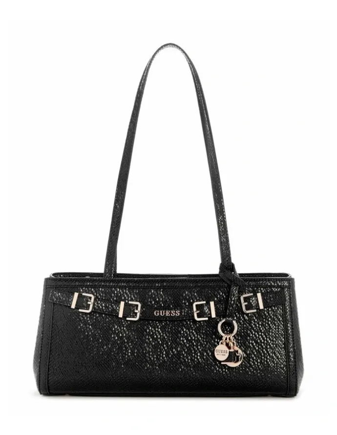 Guess Dovie Girlfriend Shoulder Satchel Bag in Black