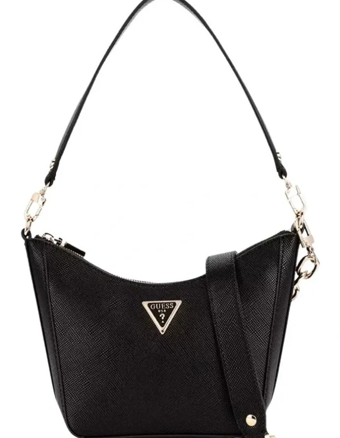 Guess Eco Gloriana Top Zip Shoulder Bag in Black