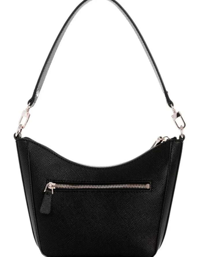 Guess Eco Gloriana Top Zip Shoulder Bag in Black