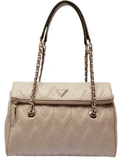 Guess Eda 3 Compartment Satchel Bag in Taupe