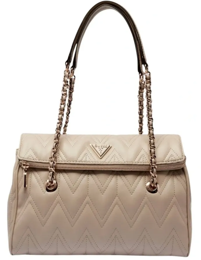 Guess Eda 3 Compartment Satchel Bag in Taupe