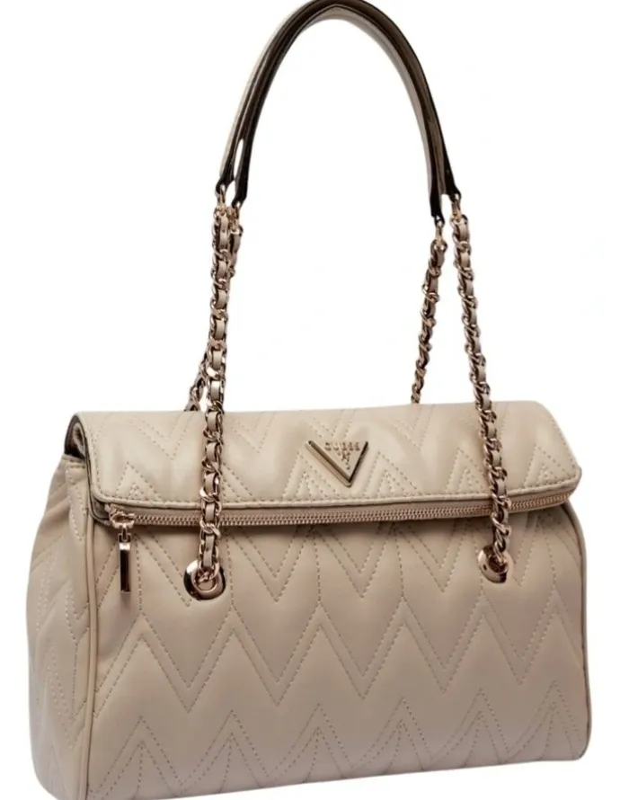Guess Eda 3 Compartment Satchel Bag in Taupe