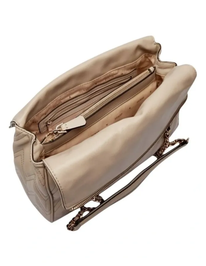Guess Eda 3 Compartment Satchel Bag in Taupe