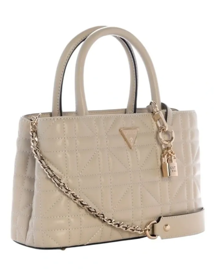 Guess Edita Elite Satchel Bag in Light Taupe