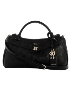 Guess Ella Logo Satchel Bag in Black Logo