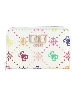 Guess Emelie Medium Zip Around Wallet in Multi Logo