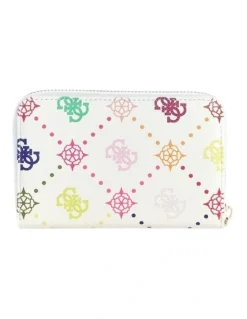Guess Emelie Medium Zip Around Wallet in Multi Logo