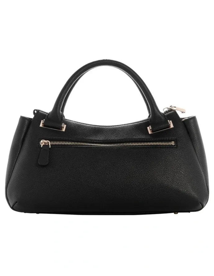 Guess Evie Triple Comp Satchel Bag in Black