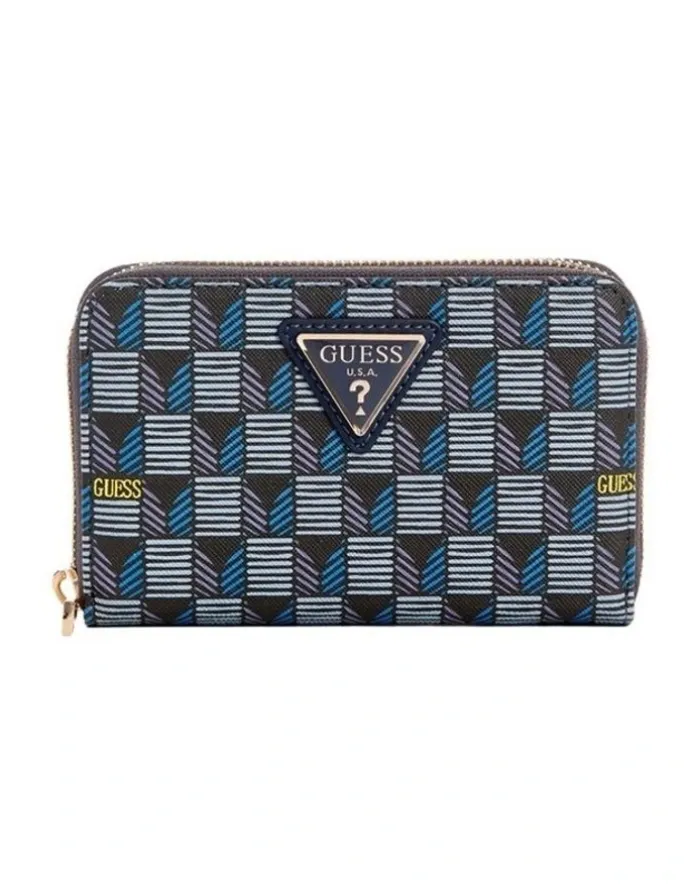 Guess G Wave Medium Wallet in Blue Logo