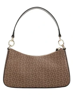 Guess Gabbi Mini Top Zip Bag in Cocoa Multi