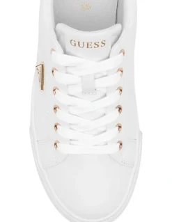 Guess Garda Triangle Logo Sneaker in White