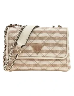 Guess Giully II Mini Convertible Flap Bag in Beige