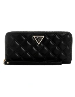Guess Giully Large Zip Around Wallet in Black