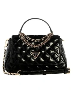 Guess Giully Top Handle Crossbody Flap Bag in Black