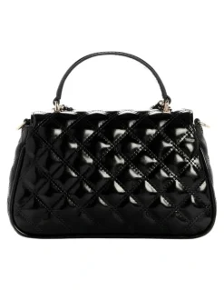 Guess Giully Top Handle Crossbody Flap Bag in Black