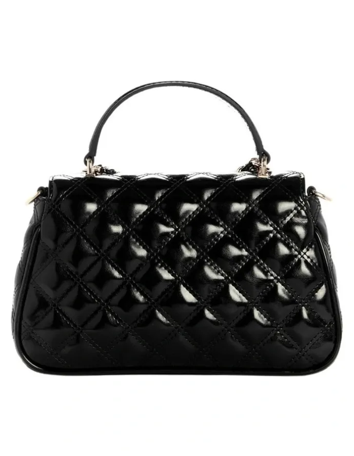Guess Giully Top Handle Crossbody Flap Bag in Black