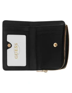 Guess Giully Zip Around Card Case in Black