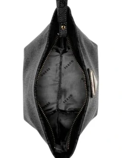 Guess Helina Top Zip Cosmetic Pouch in Coal Logo