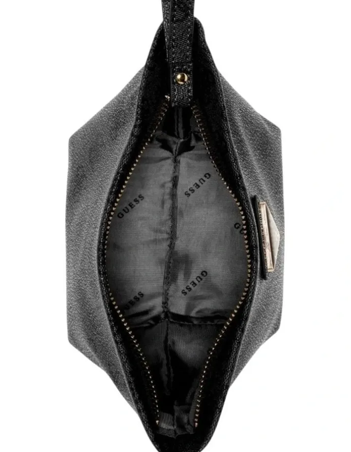 Guess Helina Top Zip Cosmetic Pouch in Coal Logo