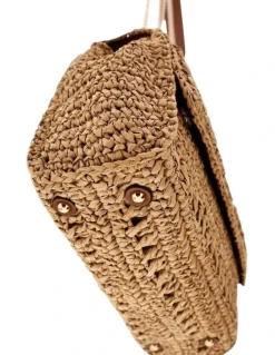 Guess Irene Convertible Crossbody Flap Bag in Natural/Cognac