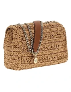 Guess Irene Convertible Crossbody Flap Bag in Natural/Cognac