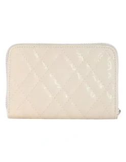 Guess Isemay Medium Zip Around Wallet in Cream