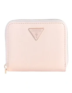 Guess Isobel Small Zip Around Wallet in Light Rose