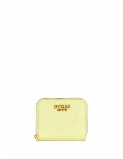 Guess James Croco Small Wallet in Light Lime