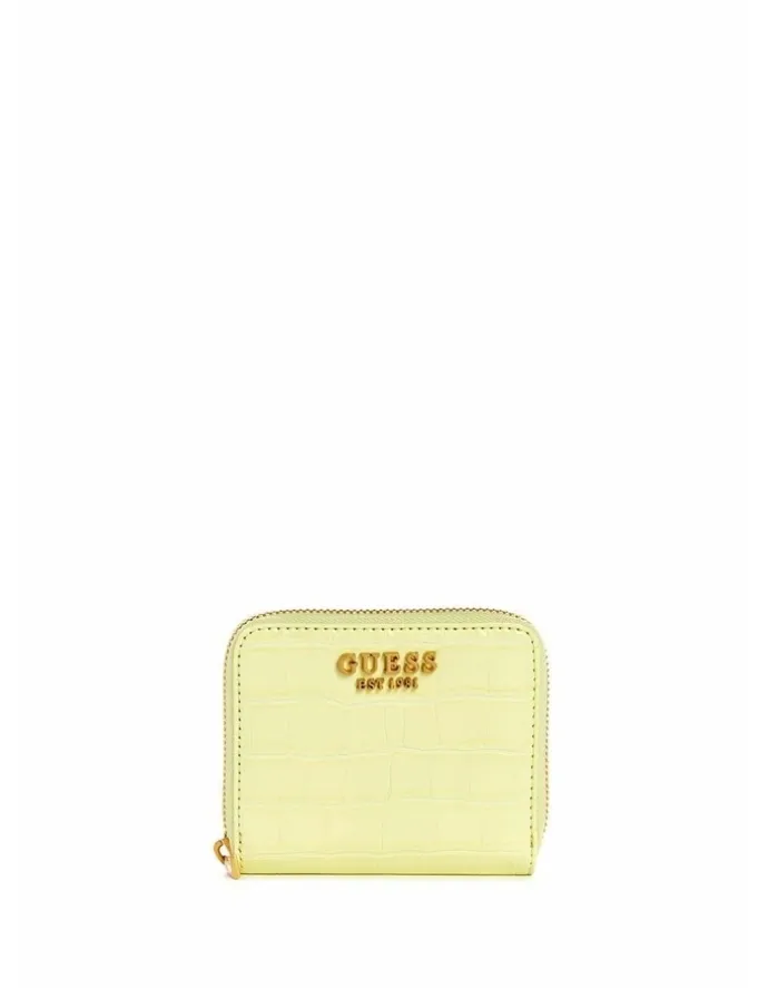 Guess James Croco Small Wallet in Light Lime