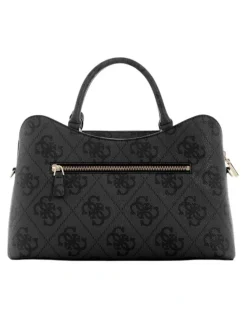 Guess Janie Girlfriend Satchel Bag in Coal Logo
