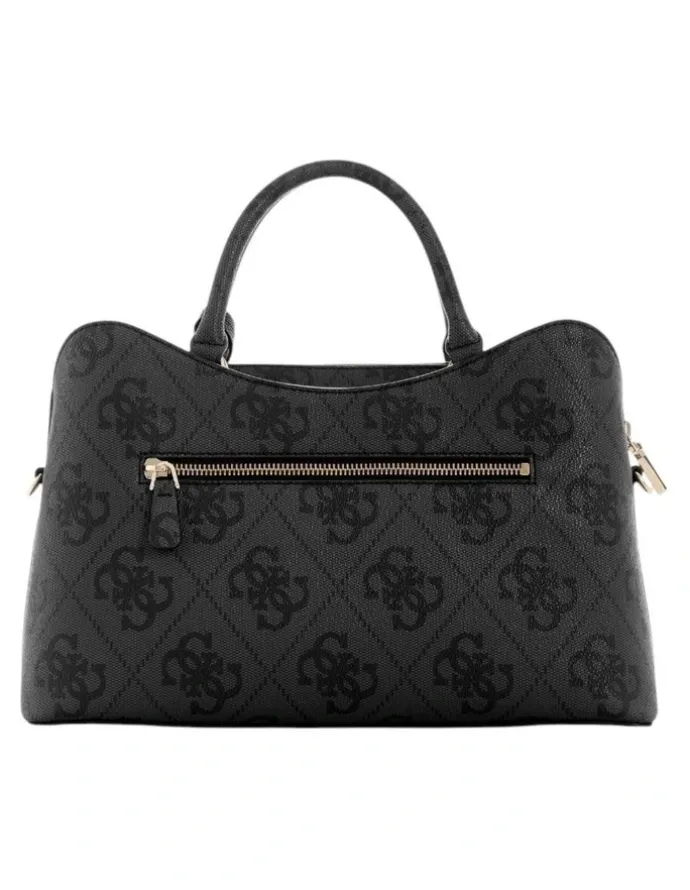 Guess Janie Girlfriend Satchel Bag in Coal Logo