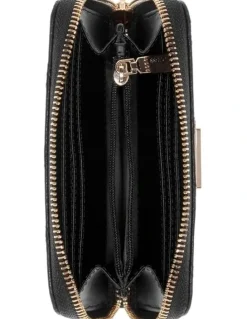 Guess Janie Medium Zip Around Wallet in Coal Logo