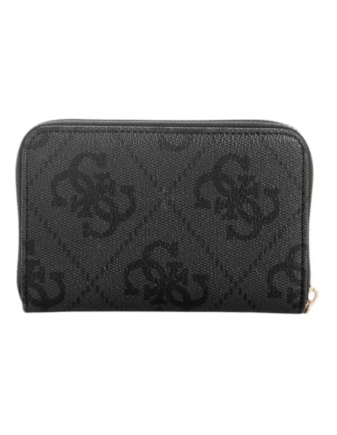 Guess Janie Medium Zip Around Wallet in Coal Logo