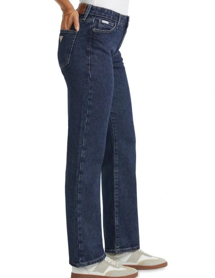 Guess Jeans G08 Mid Rise Straight Jeans in Dark Wash
