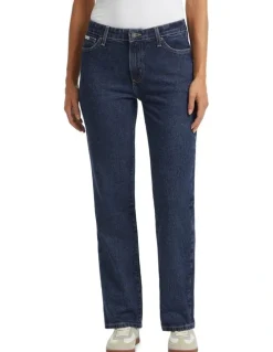Guess Jeans G08 Mid Rise Straight Jeans in Dark Wash
