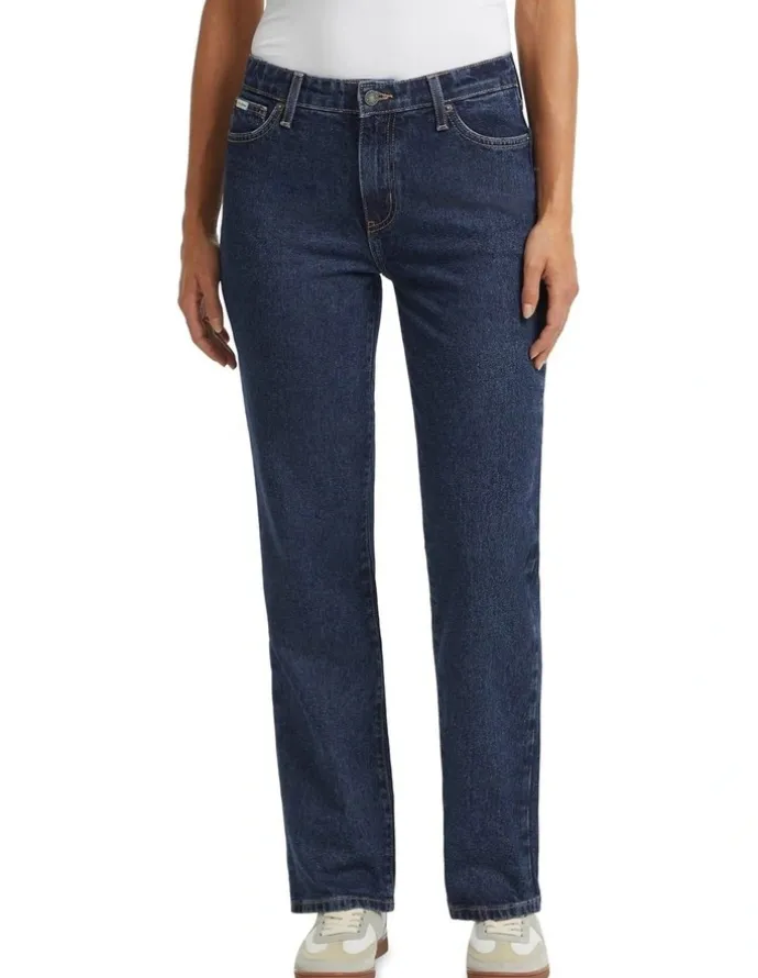 Guess Jeans G08 Mid Rise Straight Jeans in Dark Wash