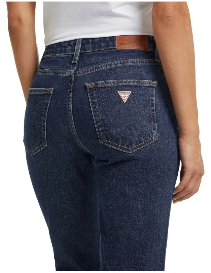 Guess Jeans G08 Mid Rise Straight Jeans in Dark Wash