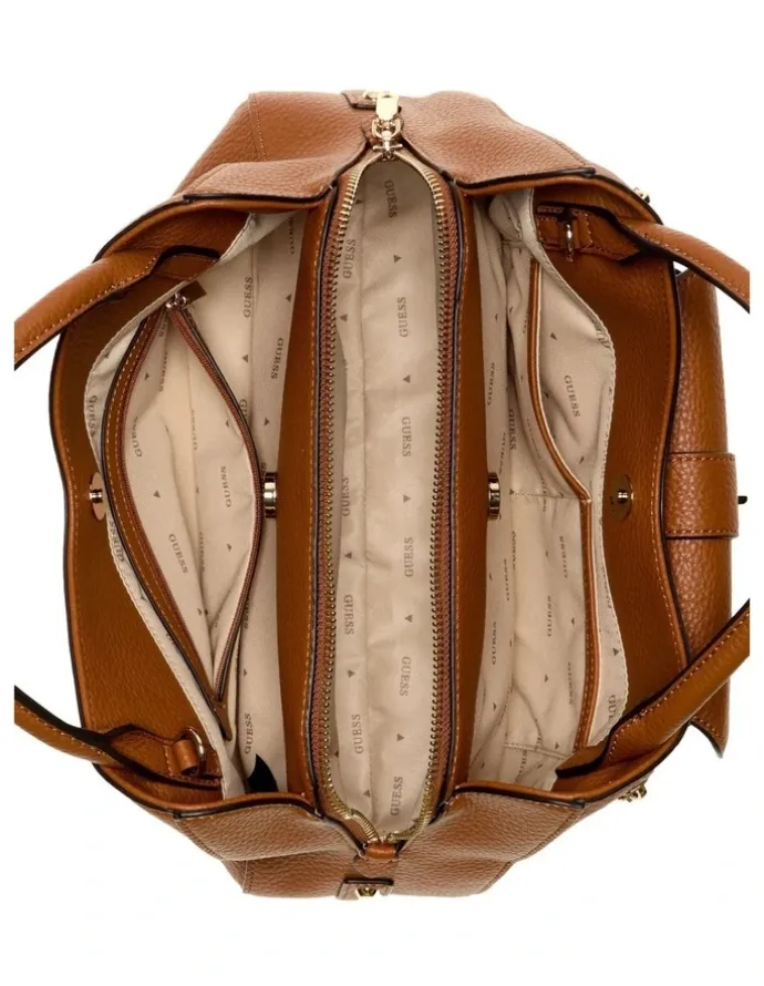 Guess Jessa Girlfriend Satchel Bag in Caramel