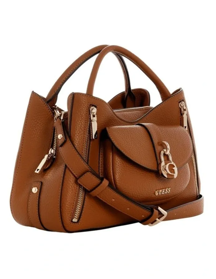 Guess Jessa Girlfriend Satchel Bag in Caramel
